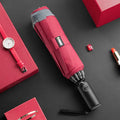 ZUODU Automatic Umbrella Men LED Windproof Reverse Folding Business Umbrella Rain Men Car Automatic Reverse Umbrellas Strong U5B