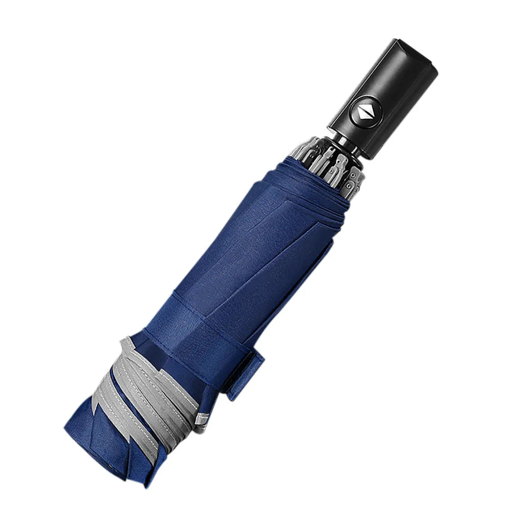 Foldable Reversible Automatic Umbrella Folding Reverse Folding Business Umbrella With Reflective Strips