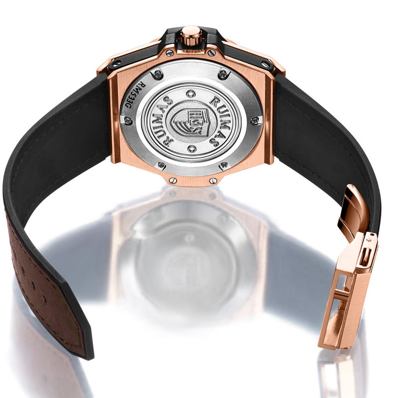 RUIMAS Luxury Quartz Men Watch Leather Strap Relogios Masculino 533G