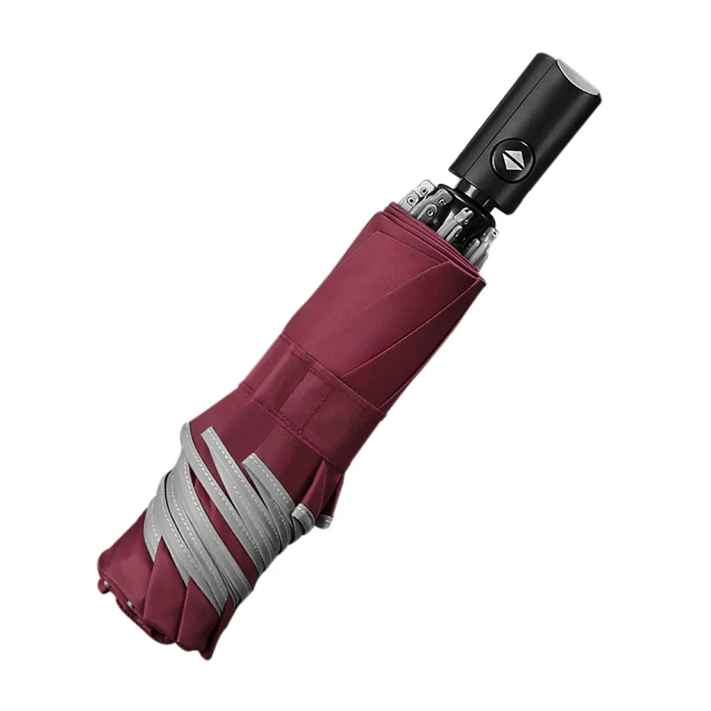Foldable Reversible Automatic Umbrella Folding Reverse Folding Business Umbrella With Reflective Strips