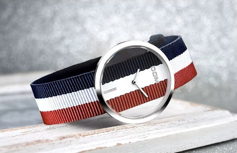Montre Élégante Femme DOM Décontractée Étanche 30m Quartz Bracelet en Cuir Véritable