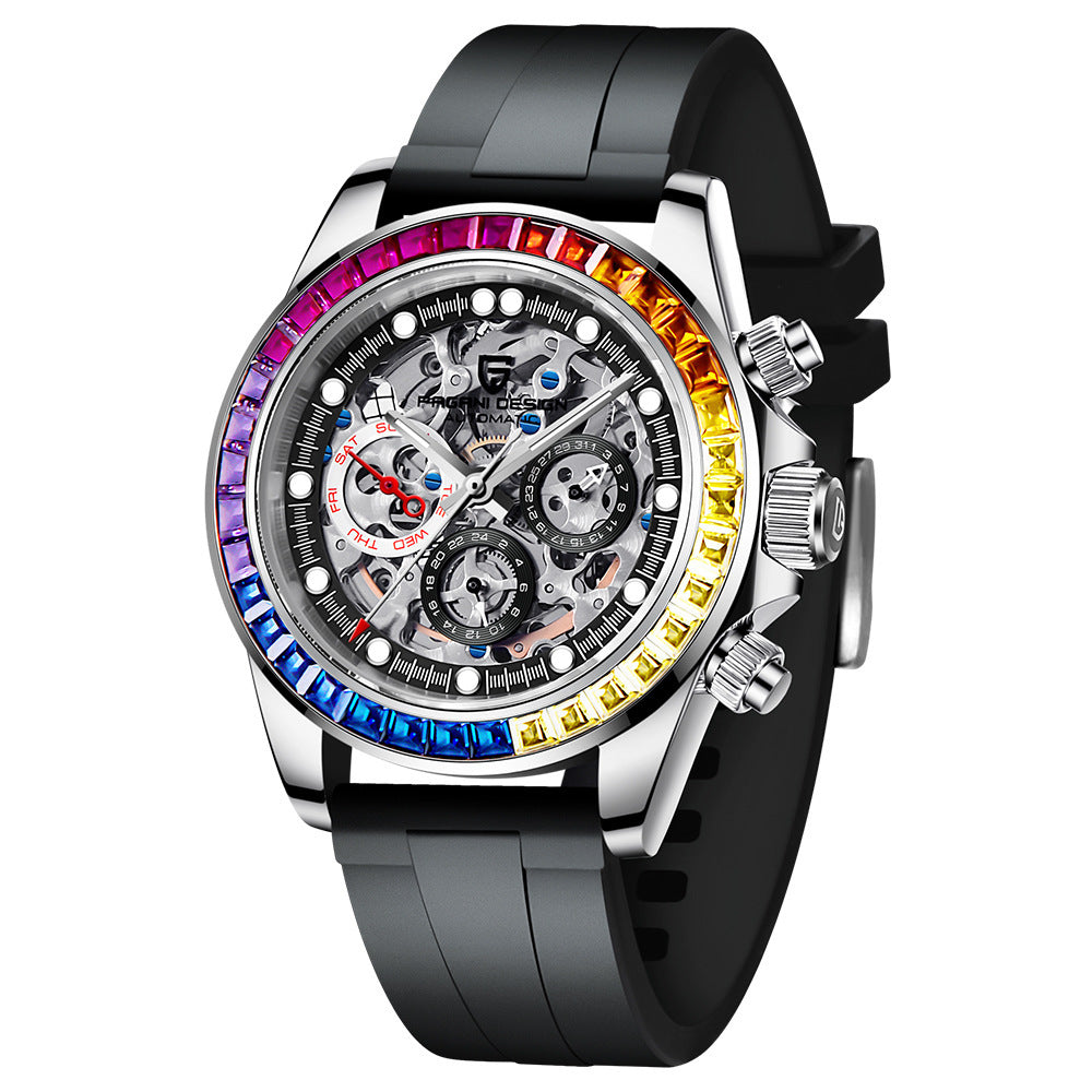 Montre mécanique automatique Pagani Design pour hommes - Boîtier en acier inoxydable 1653