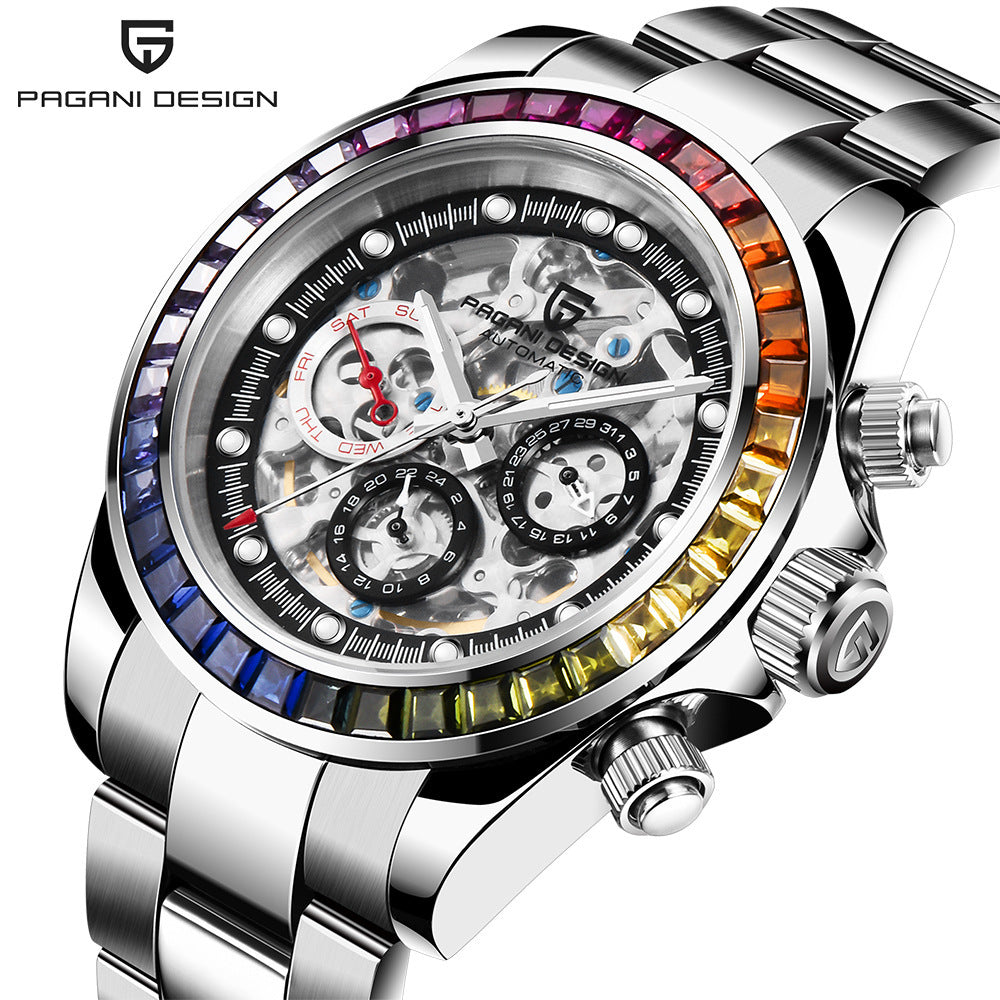 Montre mécanique automatique Pagani Design pour hommes - Boîtier en acier inoxydable 1653