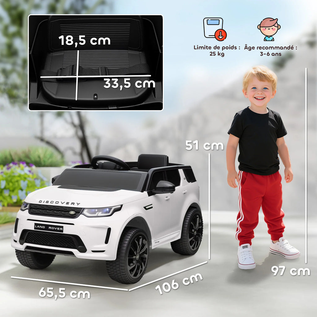 Voiture électrique enfant AIYAPLAY – Land Rover sous licence, Sport, véhicule électrique 12 V avec télécommande 2,4G et lumières