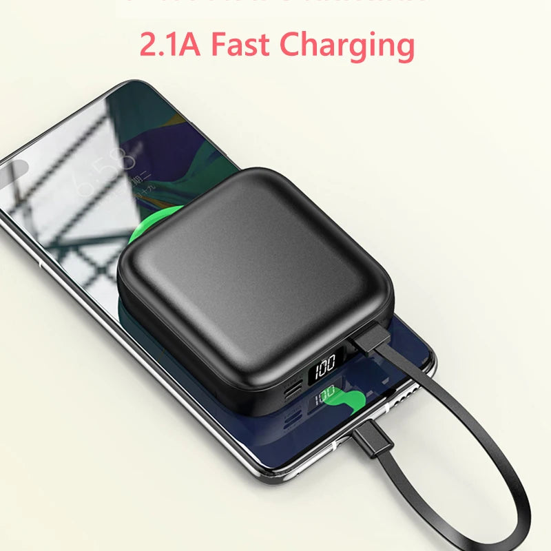 20000mAh Power Bank with Makeup Mirror Portable Charger Digital Display Power Bank External Battery for iPhone 17 & Android