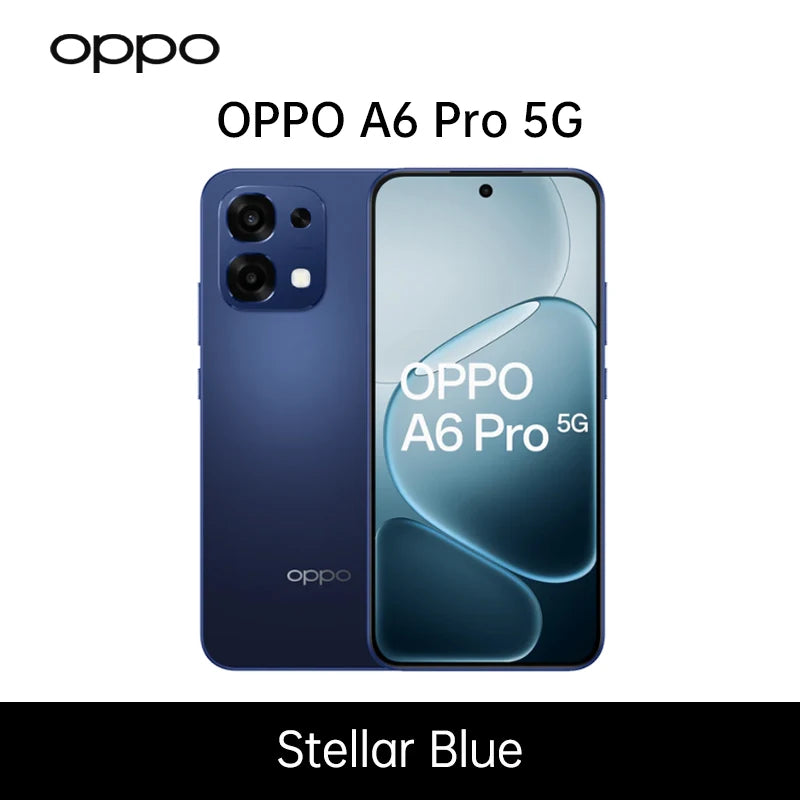 OPPO A6 Pro 5G Version UE Smartphone 8 Go+256 Go, 6500 mAh, MTK Dimensity 6300, AMOLED, Appareil photo principal AI 50 MP IP69