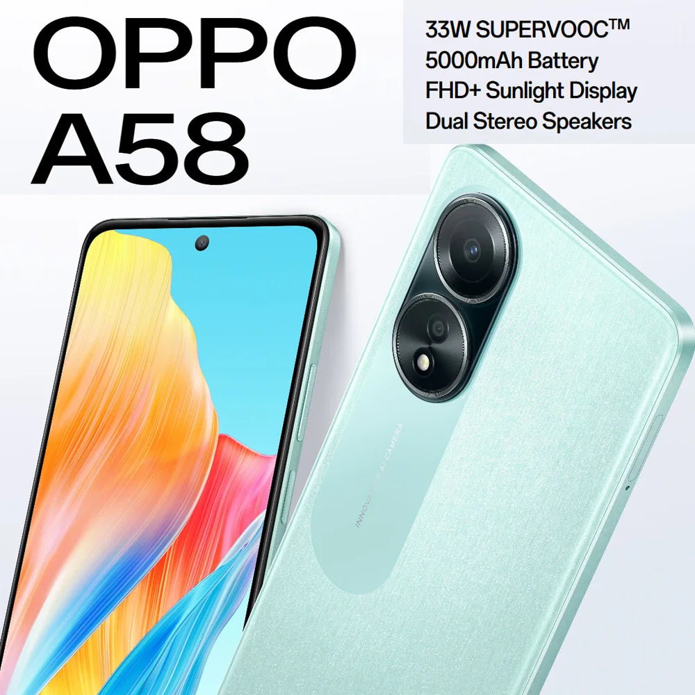 OPPO A58 Original 5G mobile phone/dual sim dual standby 6.56-inch 8GB+256GB/5000mAh