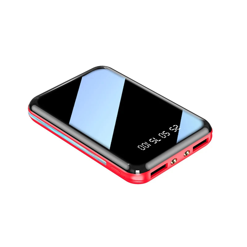 20000mAh Mini Power Bank Portable Charger Mirror Screen LED Digital Powerbank External Battery for iPhone & Android