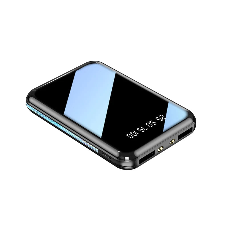 20000mAh Mini Power Bank Portable Charger Mirror Screen LED Digital Powerbank External Battery for iPhone & Android