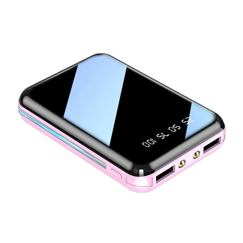 20000mAh Mini Power Bank Portable Charger Mirror Screen LED Digital Powerbank External Battery for iPhone & Android