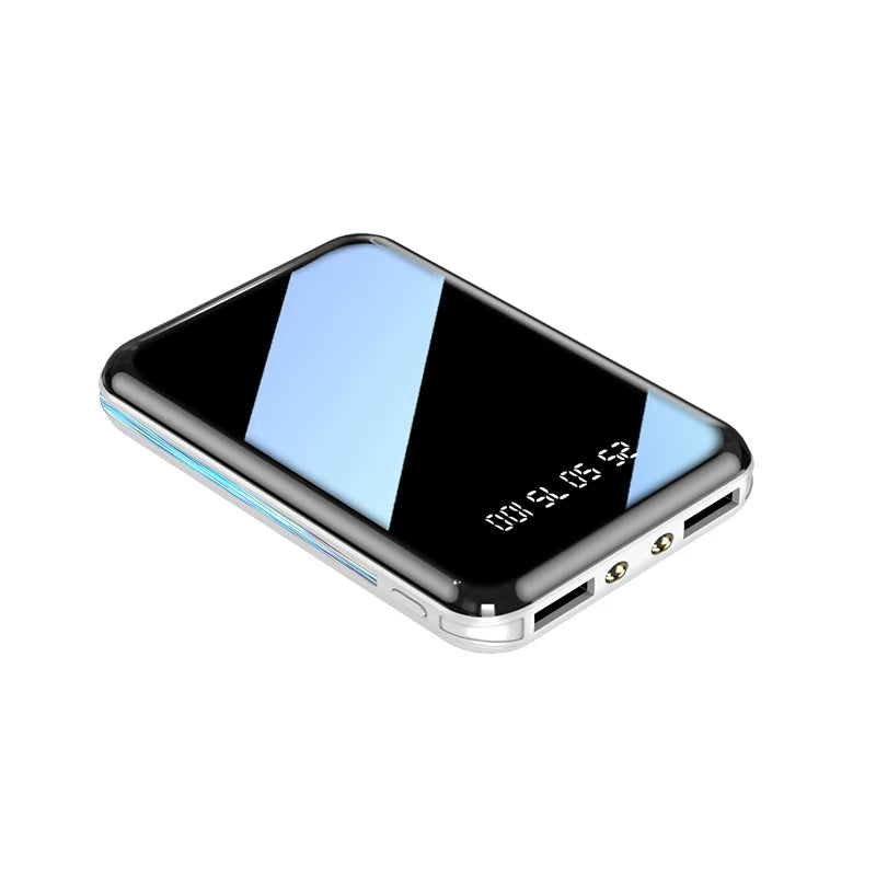 20000mAh Mini Power Bank Portable Charger Mirror Screen LED Digital Powerbank External Battery for iPhone & Android