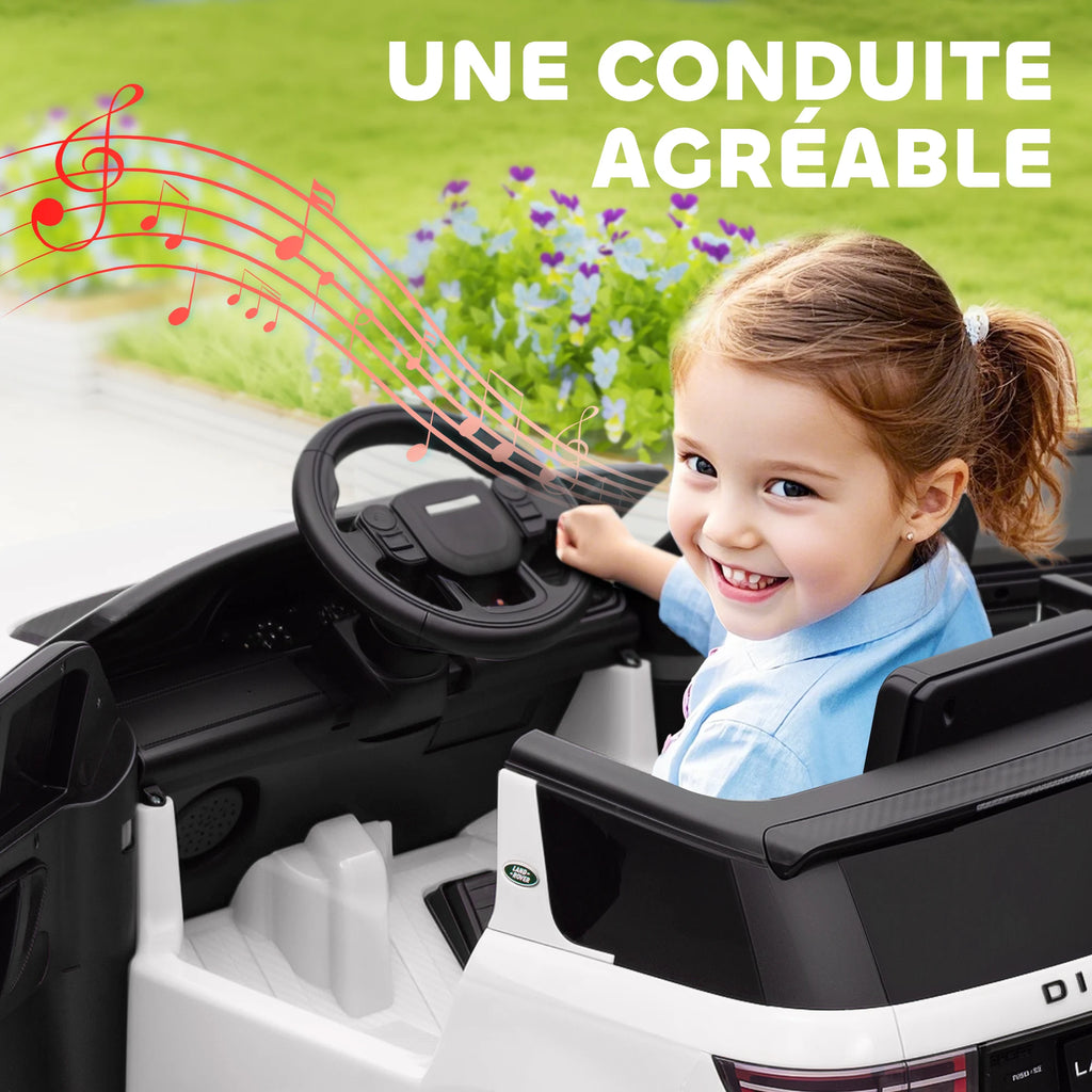Voiture électrique enfant AIYAPLAY – Land Rover sous licence, Sport, véhicule électrique 12 V avec télécommande 2,4G et lumières