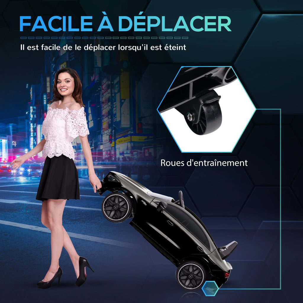 Voiture électrique enfant AIYAPLAY – Mercedes-Benz AMG CLA 45, batterie 12V, 2 moteurs électriques, pour enfants de 3 à 6 ans