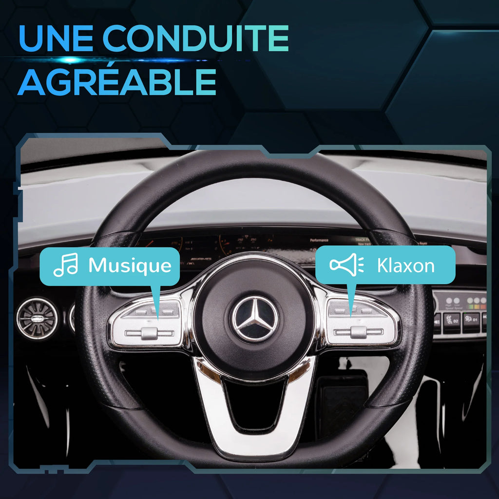 Voiture électrique enfant AIYAPLAY – Mercedes-Benz AMG CLA 45, batterie 12V, 2 moteurs électriques, pour enfants de 3 à 6 ans