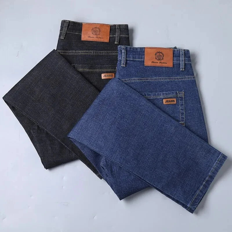 New Business Men's Jeans Casual Straight Stretch Denim