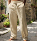 New Men's Beach Pants - Daily Versatile Outdoor Leisure Fitness Simple Cotton Hemp Texture Loose Long Pants