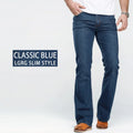 Jean homme coupe bootcut – Légèrement évasé, coupe slim, bleu et noir, pantalon stretch denim classique design