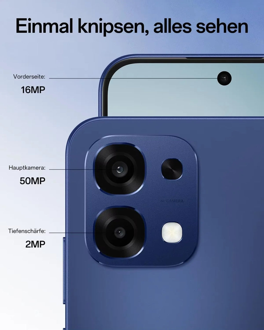 OPPO A6 Pro 5G Version UE Smartphone 8 Go+256 Go, 6500 mAh, MTK Dimensity 6300, AMOLED, Appareil photo principal AI 50 MP IP69
